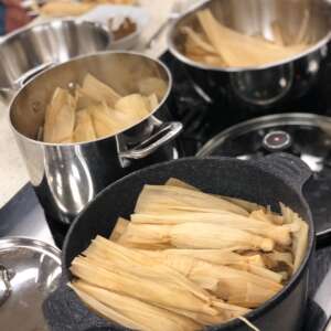 Tamales in pot